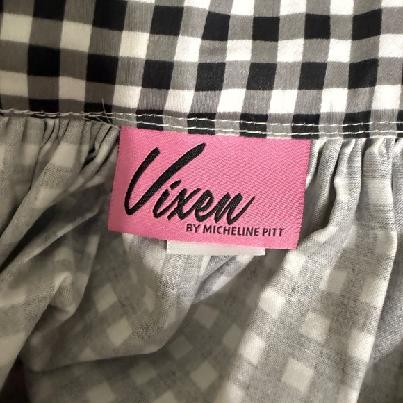 Vixen by Micheline Pitt Classic Gingham A-Line Skirt - Picture 4 of 5